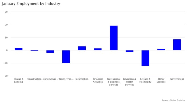 January 2021 Employment by Industry