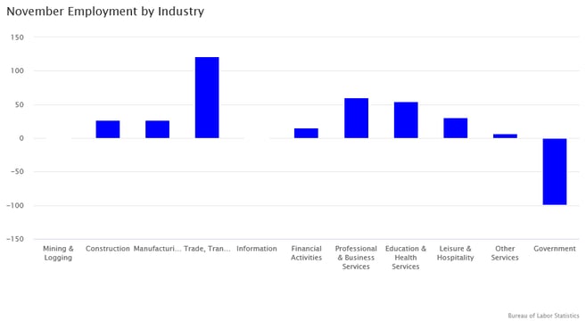 November Employment by Industry